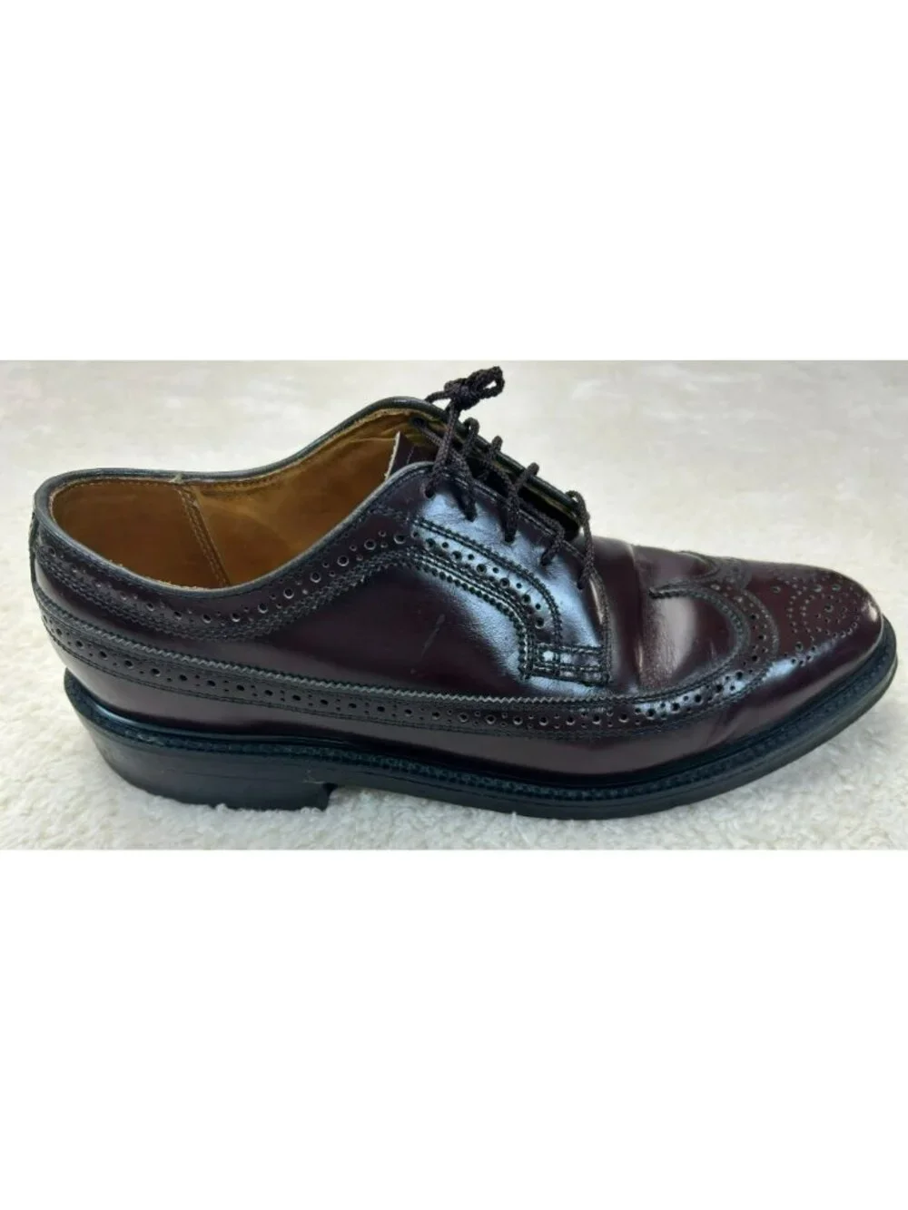 Dexter Mens Wingtip Oxford Dress Shoes Burgundy Leather Size 9.5C